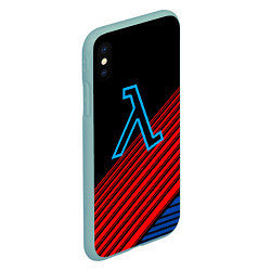 Чехол iPhone XS Max матовый Half life stripes freeman, цвет: 3D-мятный — фото 2