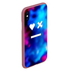 Чехол iPhone XS Max матовый Love death and robots serial gradient, цвет: 3D-малиновый — фото 2