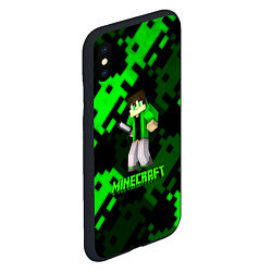 Чехол iPhone XS Max матовый Minecraft персонаж из игры, цвет: 3D-черный — фото 2