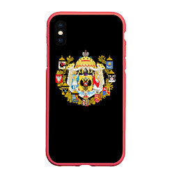 Чехол iPhone XS Max матовый Россия герб славянский, цвет: 3D-красный