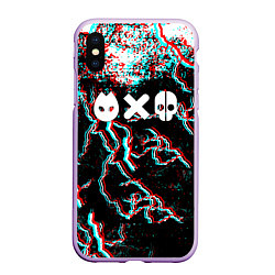 Чехол iPhone XS Max матовый Love death & robots strom, цвет: 3D-сиреневый