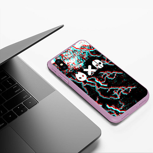 Чехол iPhone XS Max матовый Love death & robots strom / 3D-Сиреневый – фото 3