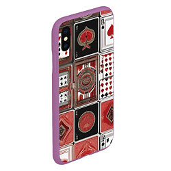 Чехол iPhone XS Max матовый Покерный гений, цвет: 3D-фиолетовый — фото 2