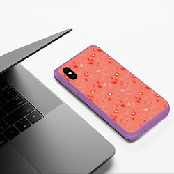 Чехол iPhone XS Max матовый Love heart message pattern, цвет: 3D-фиолетовый — фото 2