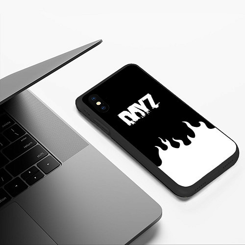 Чехол iPhone XS Max матовый Dayz огонь апокалипсис / 3D-Черный – фото 3