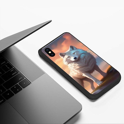 Чехол iPhone XS Max матовый Небесная волчица / 3D-Черный – фото 3