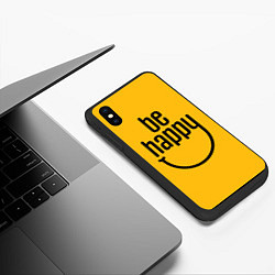 Чехол iPhone XS Max матовый Smile - be happy, цвет: 3D-черный — фото 2