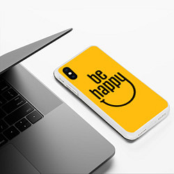 Чехол iPhone XS Max матовый Smile - be happy, цвет: 3D-белый — фото 2