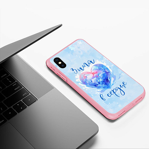 Чехол iPhone XS Max матовый Зима в сердце / 3D-Баблгам – фото 3