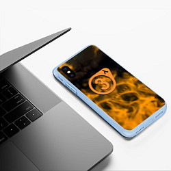 Чехол iPhone XS Max матовый Half life orange flame valve, цвет: 3D-голубой — фото 2