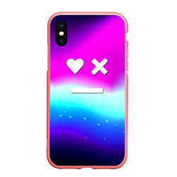 Чехол iPhone XS Max матовый Love death robots neon gradient serial, цвет: 3D-баблгам