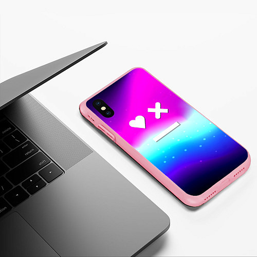 Чехол iPhone XS Max матовый Love death robots neon gradient serial / 3D-Баблгам – фото 3