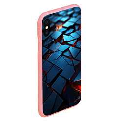 Чехол iPhone XS Max матовый Синие битые плитки, цвет: 3D-баблгам — фото 2