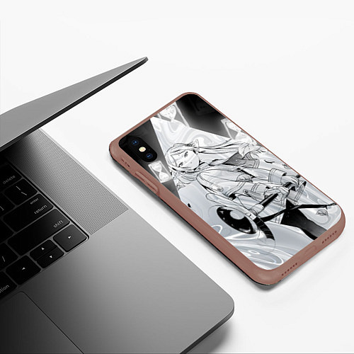 Чехол iPhone XS Max матовый Sousou no Frieren / 3D-Коричневый – фото 3