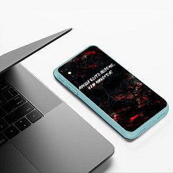 Чехол iPhone XS Max матовый Лучше быть поздно чем никогда, цвет: 3D-мятный — фото 2