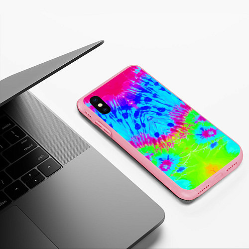 Чехол iPhone XS Max матовый Tie-Dye abstraction / 3D-Баблгам – фото 3