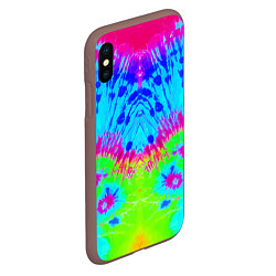 Чехол iPhone XS Max матовый Tie-Dye abstraction, цвет: 3D-коричневый — фото 2