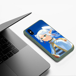 Чехол iPhone XS Max матовый Sousou no Frieren smile, цвет: 3D-темно-зеленый — фото 2