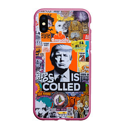 Чехол iPhone XS Max матовый Donald Trump - american сollage