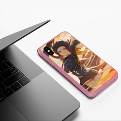 Чехол iPhone XS Max матовый Genshin Impact Ху Тао smile, цвет: 3D-малиновый — фото 2