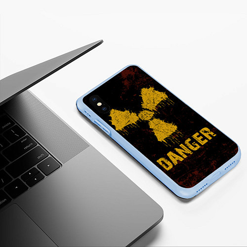 Чехол iPhone XS Max матовый Опасный человек радиация / 3D-Голубой – фото 3
