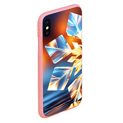 Чехол iPhone XS Max матовый Реалистичная снежинка на теплом фоне, цвет: 3D-баблгам — фото 2