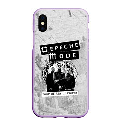 Чехол iPhone XS Max матовый Depeche Mode - Touring the universe группа, цвет: 3D-сиреневый