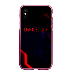 Чехол iPhone XS Max матовый Darksouls geometry cybergame, цвет: 3D-малиновый