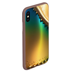 Чехол iPhone XS Max матовый Радужный градиент с накидкой, цвет: 3D-коричневый — фото 2