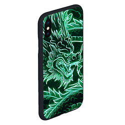 Чехол iPhone XS Max матовый Неоновый дракон - ирезуми, цвет: 3D-черный — фото 2