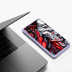 Чехол iPhone XS Max матовый Демонические кибер черепа, цвет: 3D-светло-сиреневый — фото 2