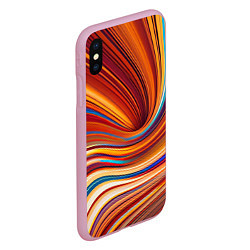 Чехол iPhone XS Max матовый Цветные волны - нейросеть, цвет: 3D-розовый — фото 2