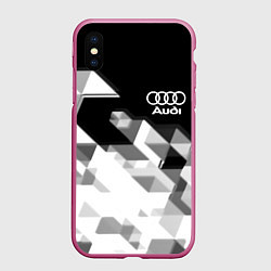 Чехол iPhone XS Max матовый AUDI geometry sport, цвет: 3D-малиновый