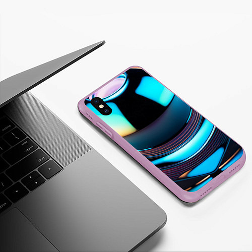 Чехол iPhone XS Max матовый Шар с отражениями / 3D-Сиреневый – фото 3