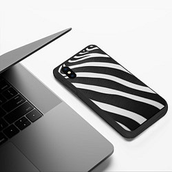 Чехол iPhone XS Max матовый Зебровые линии, цвет: 3D-черный — фото 2