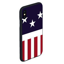Чехол iPhone XS Max матовый Флаг Америки, цвет: 3D-черный — фото 2