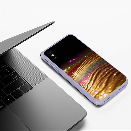 Чехол iPhone XS Max матовый Перламутр блестящий / 3D-Светло-сиреневый – фото 3