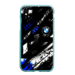 Чехол iPhone XS Max матовый BMW stripes color auto sport, цвет: 3D-мятный