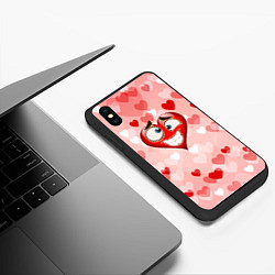 Чехол iPhone XS Max матовый Влюбленный взляд сердца, цвет: 3D-черный — фото 2