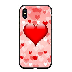 Чехол iPhone XS Max матовый Огромное сердце, цвет: 3D-черный