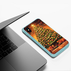 Чехол iPhone XS Max матовый Магия Рождества, цвет: 3D-мятный — фото 2