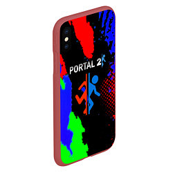 Чехол iPhone XS Max матовый Portal 2 краски сочные текстура, цвет: 3D-красный — фото 2