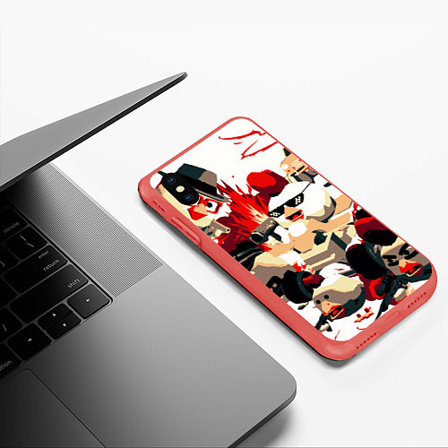 Чехол iPhone XS Max матовый Чикен Ган разборка / 3D-Красный – фото 3