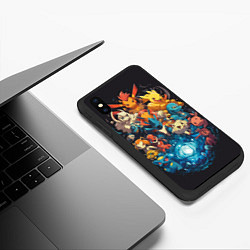 Чехол iPhone XS Max матовый Все покемоны в сборе, цвет: 3D-черный — фото 2