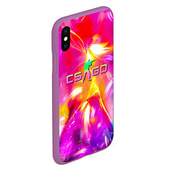 Чехол iPhone XS Max матовый Counter Strike - neon, цвет: 3D-фиолетовый — фото 2
