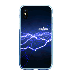 Чехол iPhone XS Max матовый Counter Strike - lightning, цвет: 3D-голубой