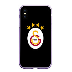 Чехол iPhone XS Max матовый Galatasaray logo fc, цвет: 3D-светло-сиреневый