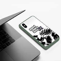 Чехол iPhone XS Max матовый GTA6 tropic game, цвет: 3D-темно-зеленый — фото 2