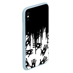 Чехол iPhone XS Max матовый Death Stranding отпечатки рук, цвет: 3D-голубой — фото 2