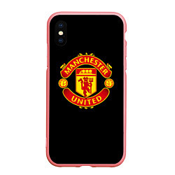 Чехол iPhone XS Max матовый Manchester United fc club, цвет: 3D-баблгам
